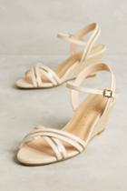 Vicenza White Cross Strap Wedge Sandals