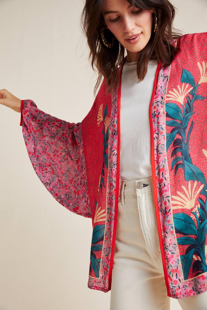 Anthropologie Louise Floral Kimono