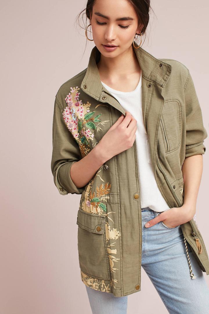Anthropologie Embellished Anorak
