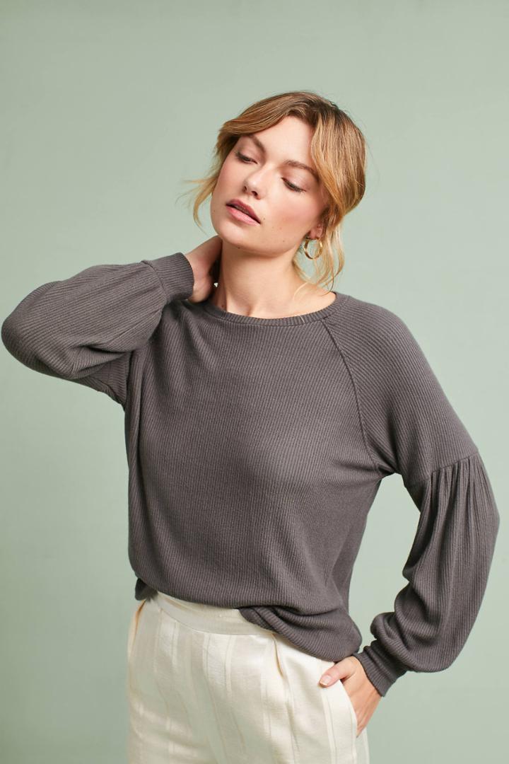 Velvet By Graham & Spencer Brushed Long-sleeve Top