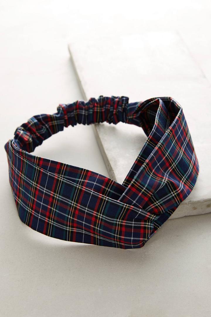 Dauphines Of New York Blaire Plaid Turban Headband