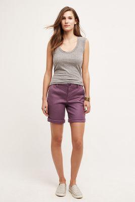 Level 99 Linen Bermuda Shorts Plum