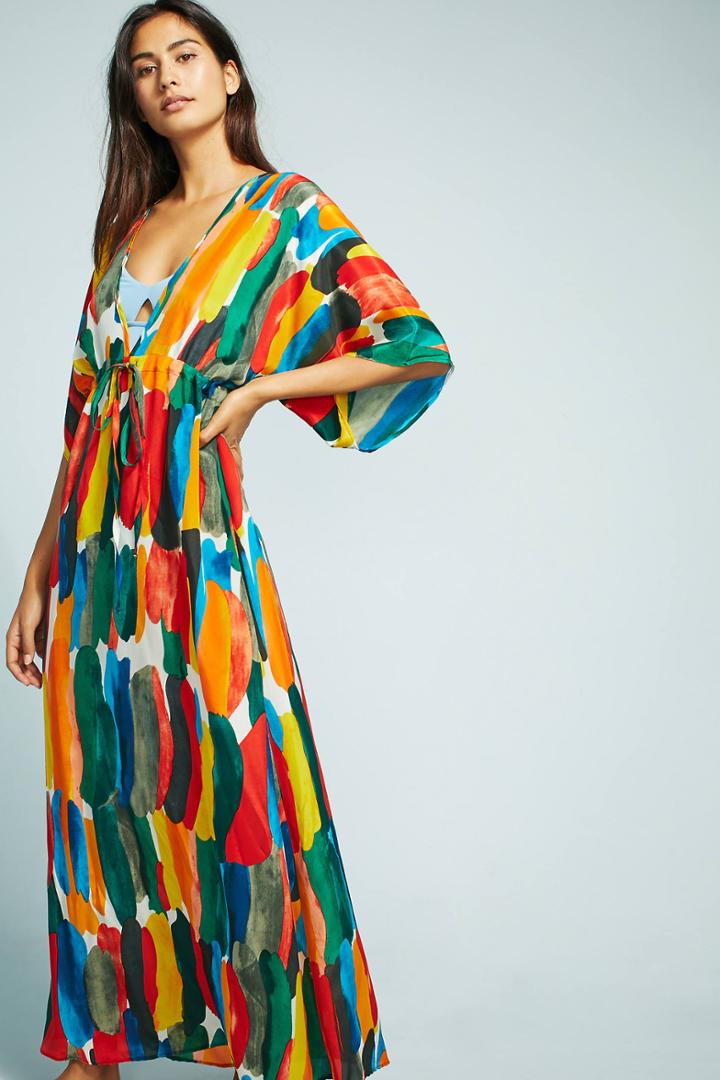 De La Mer Watercolor Silk Caftan