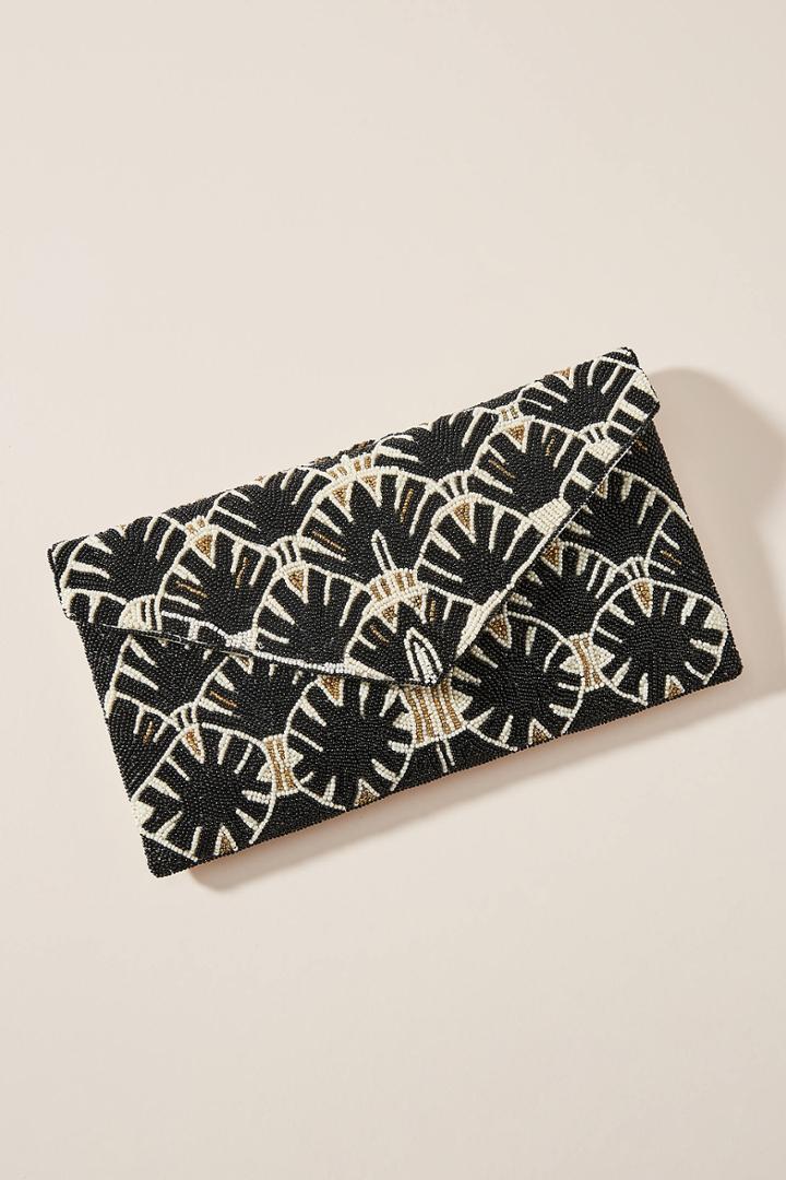 From St. Xavier Shelley Beaded Foldover Clutch