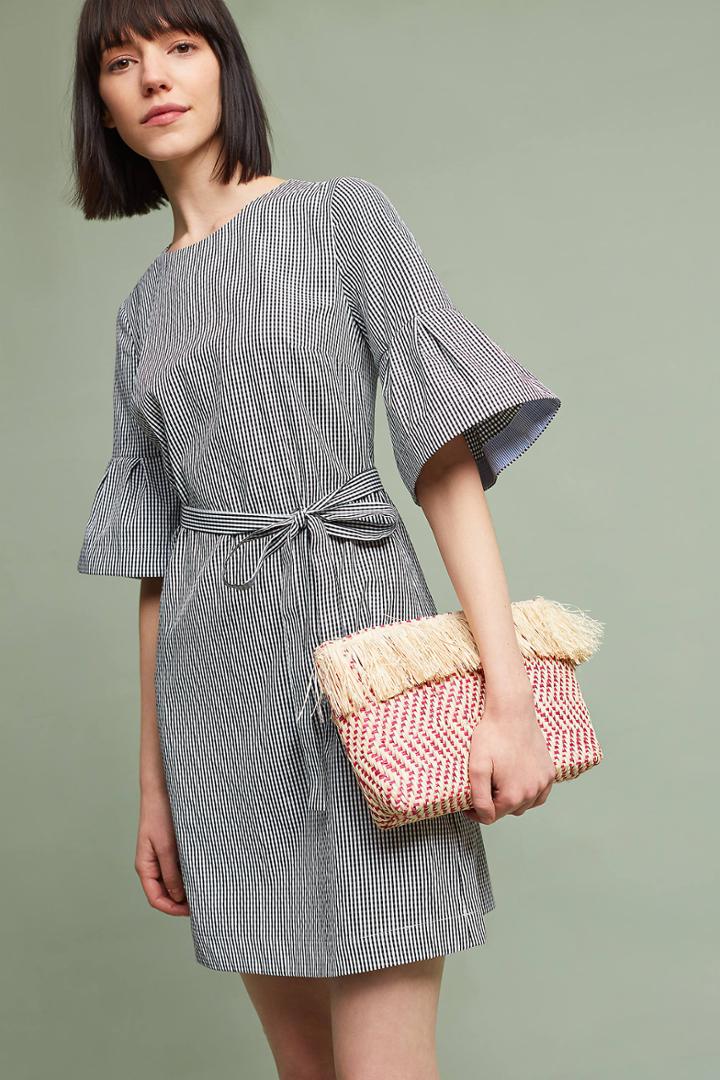 Donna Morgan Gingham Flutter-sleeve Tunic Dress