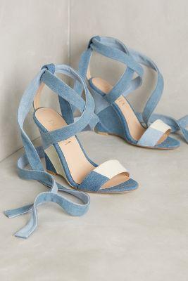 Billy Ella Parry Wedges Dark Denim