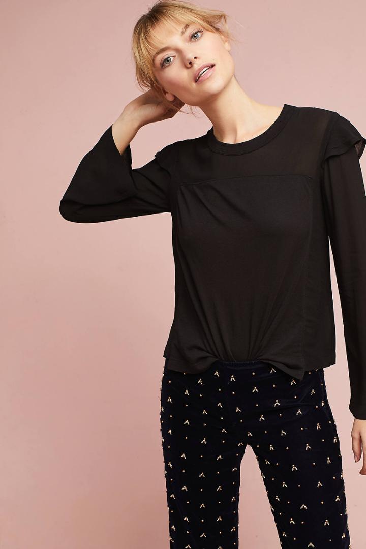 Wilt Long-sleeve Ruffled Tee