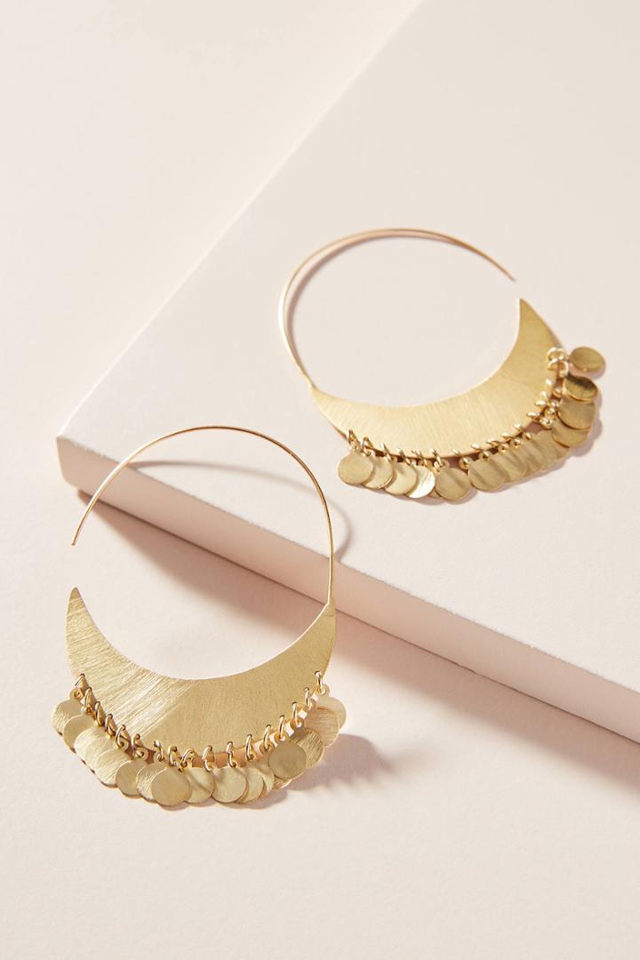 Anthropologie Cara Coin Hoop Earrings
