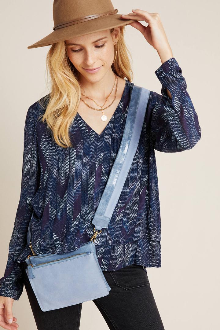Cloth & Stone Dotted Herringbone Blouse