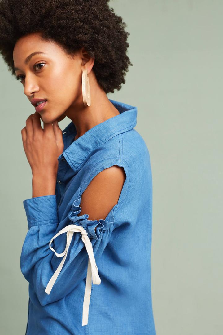 Rails Chambray Open-shoulder Buttondown