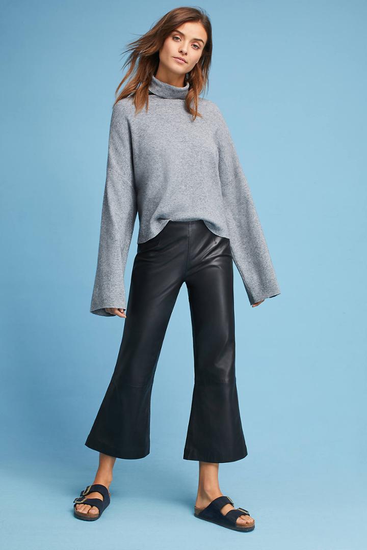 Just Female Zeus Cropped Leather Flares