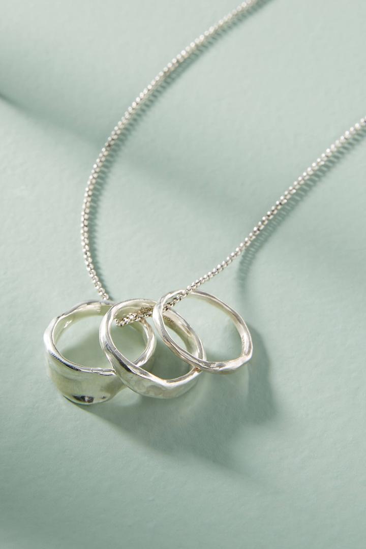 Anthropologie Modern Metalwork Necklace + Ring Set