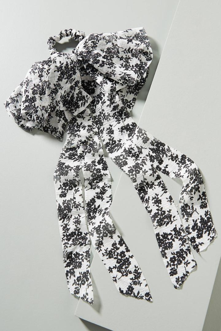 Anthropologie Patricia Floral Scarf Ponytail Holder