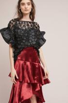 Eva Franco Floral Applique Ruffled Top