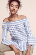 Maeve Striped Off-the-shoulder Top