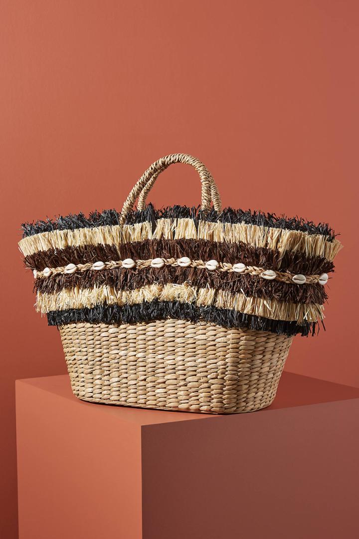 Aranaz Maika Fringed Basket Bag