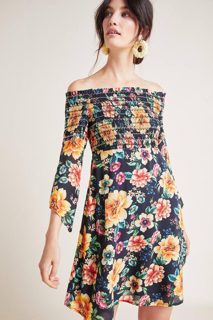 Farm Rio For Anthropologie Farm Rio Sasha Off-the-shoulder Dress