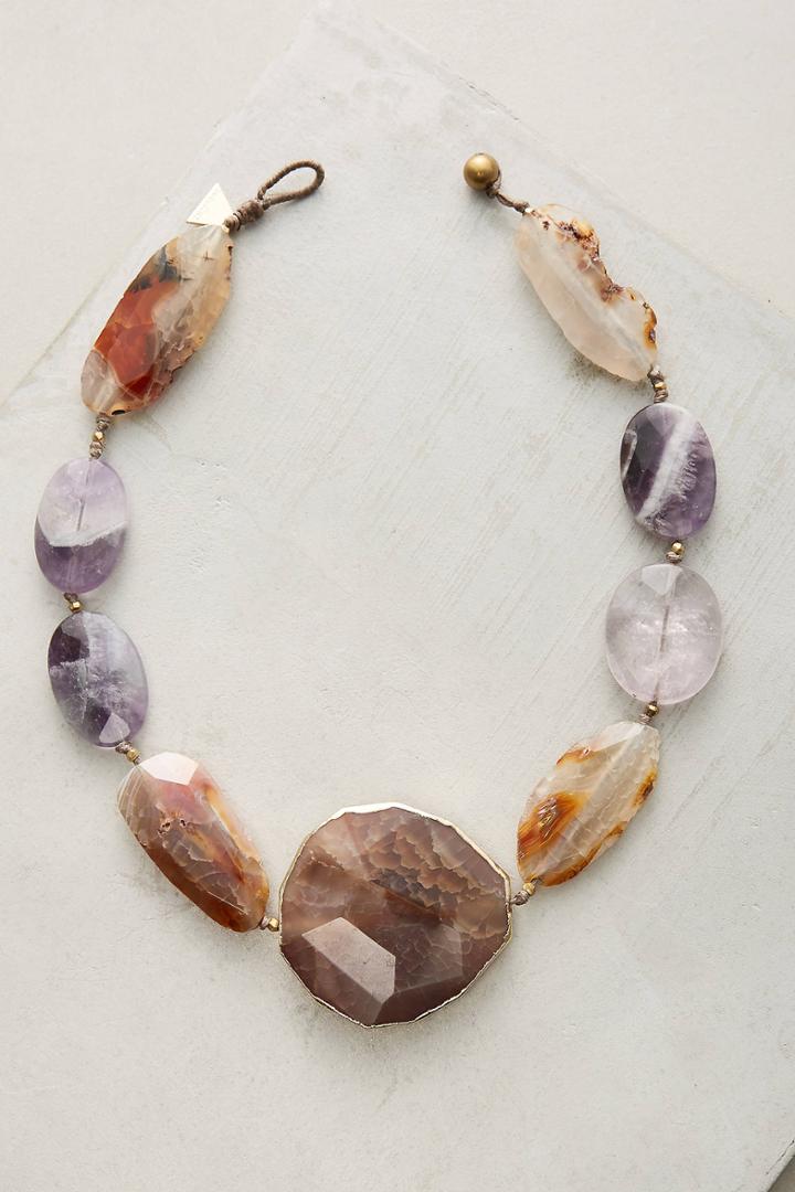 Serefina Auburn & Agate Bib Necklace