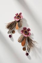 Ranjana Khan Flower Feather Drop Earrings