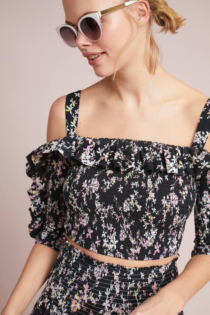 Steele Daphne Open-shoulder Cropped Top