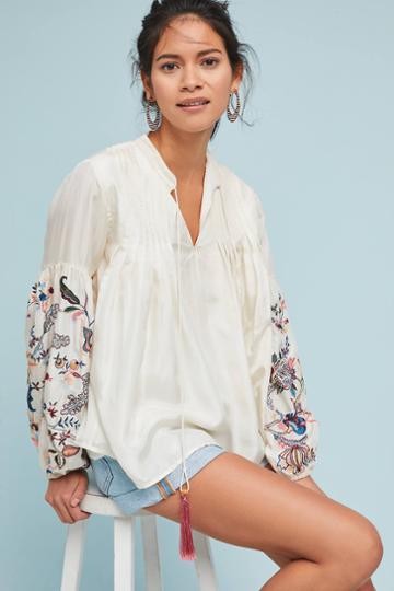 Let Me Be Lexy Embroidered Peasant Top
