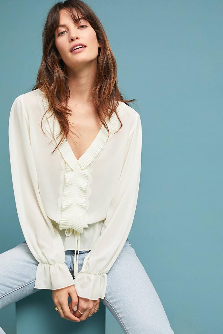 Central Park West Melody Ruffled Blouse
