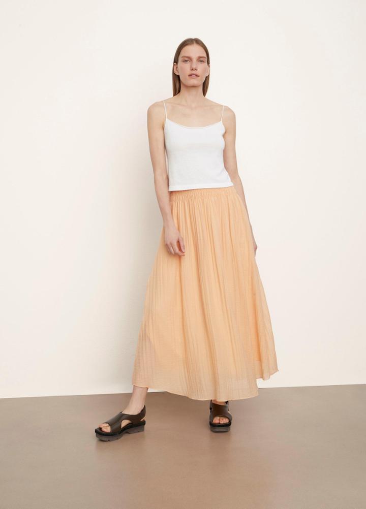 Vince Smocked Waist Gathered Skirt