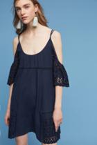Dra Eyelet Open-shoulder Swing Dress