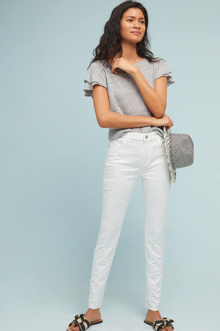 Jen7 By 7 For All Mankind Jen7 By 7 For All Mankind Jacquard High-rise Skinny Jeans