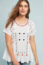 Norblack Norwhite Ikat Peplum Top