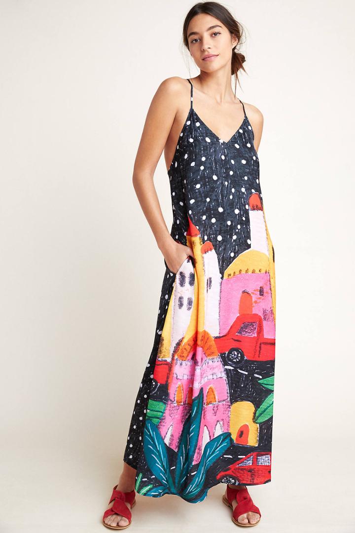 Roeqiya For Anthropologie Roeqiya Havana Night Cover-up Dress