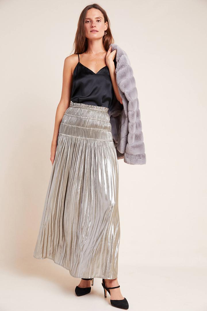 Current Air Zadie Metallic Maxi Skirt