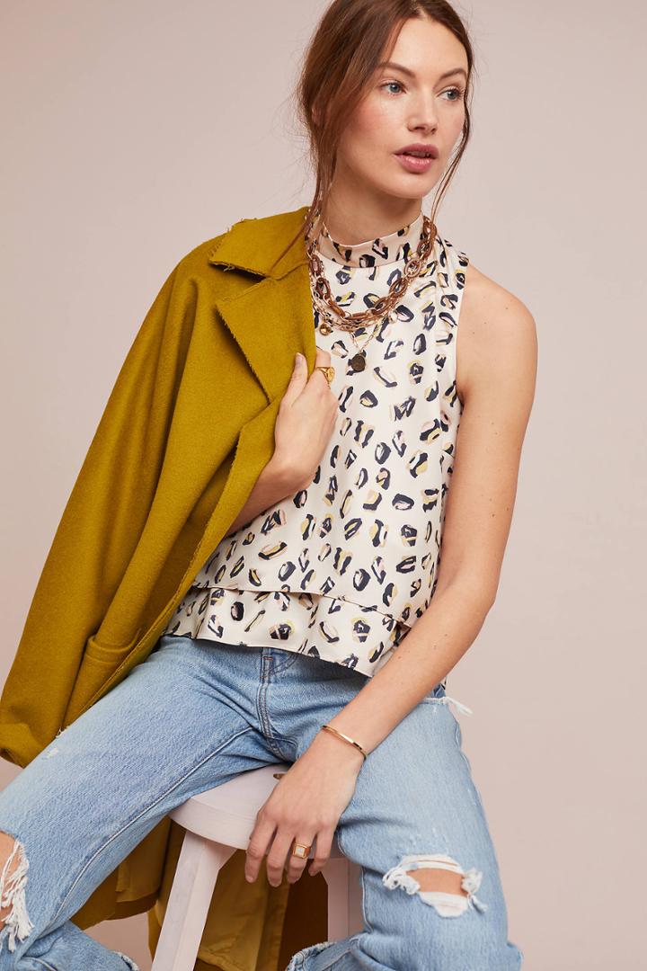 Hutch Tiered Leopard Top