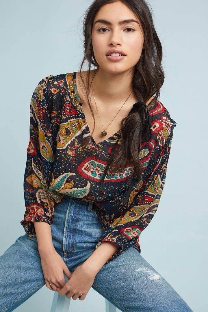 Velvet By Graham & Spencer Paola Paisley Top