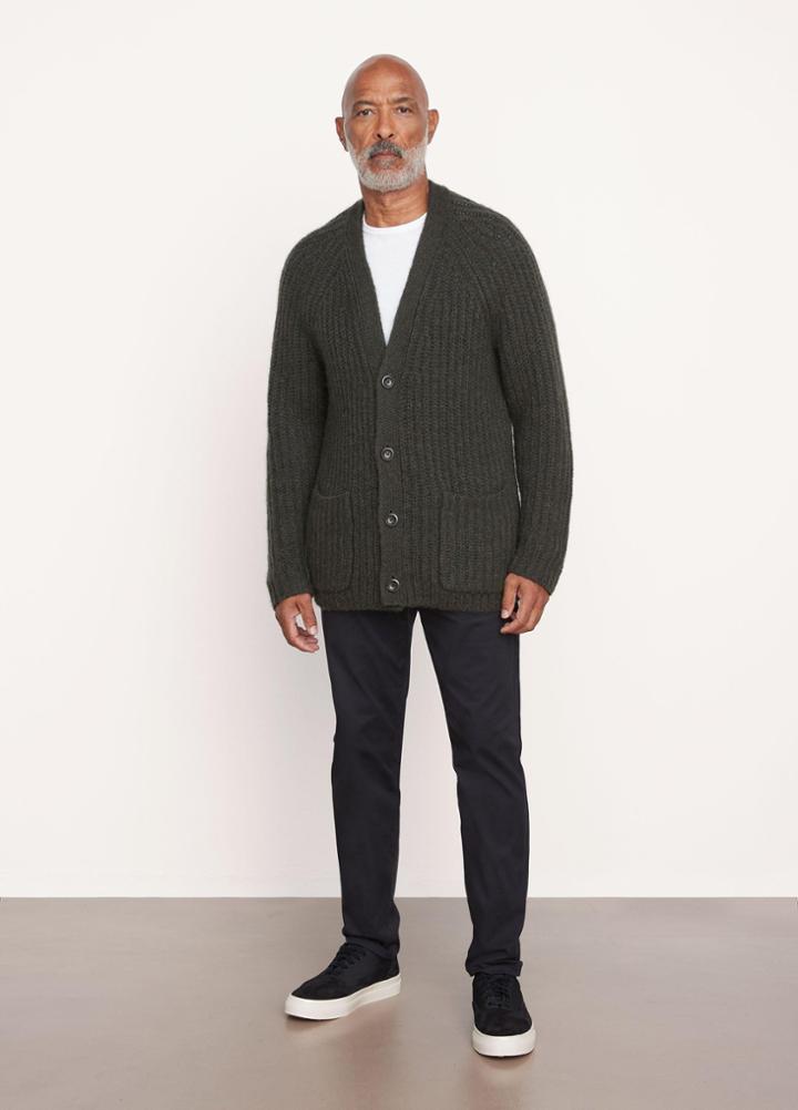 Vince Brushed Alpaca Blend Rib Cardigan