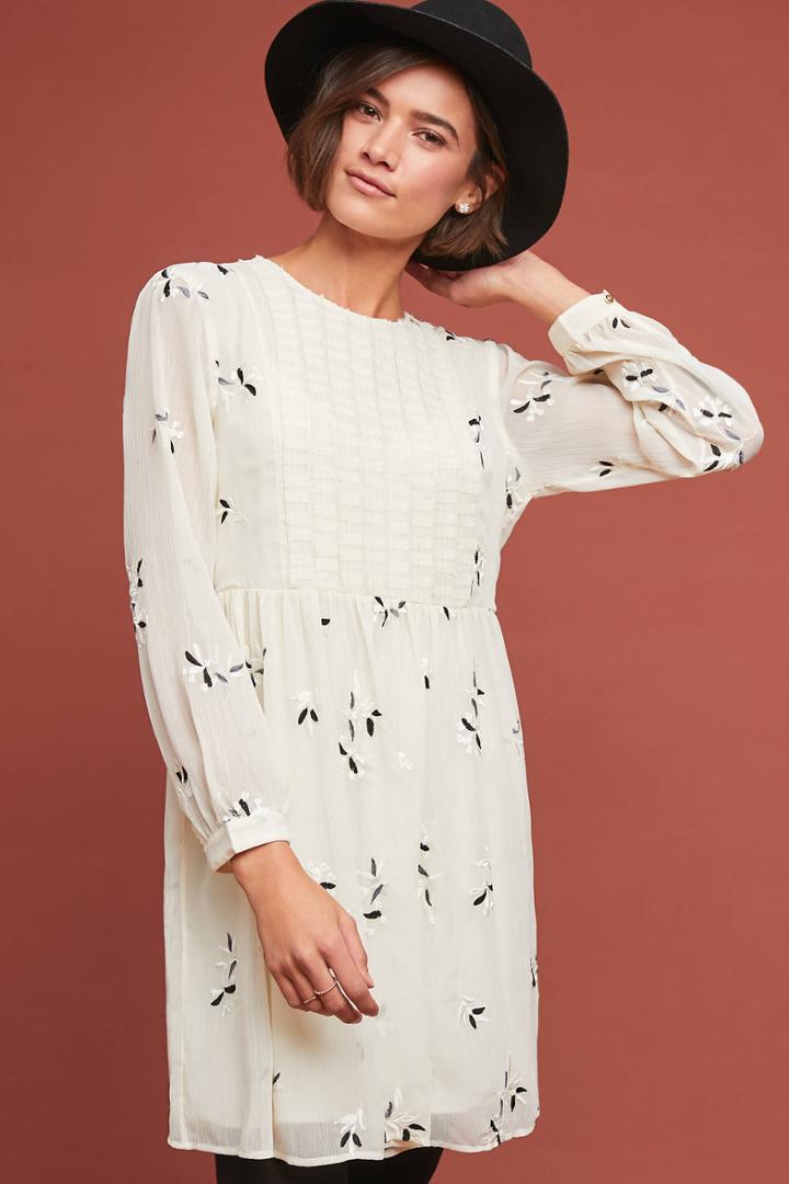 Featherbone Feuille Embroidered Tunic Dress