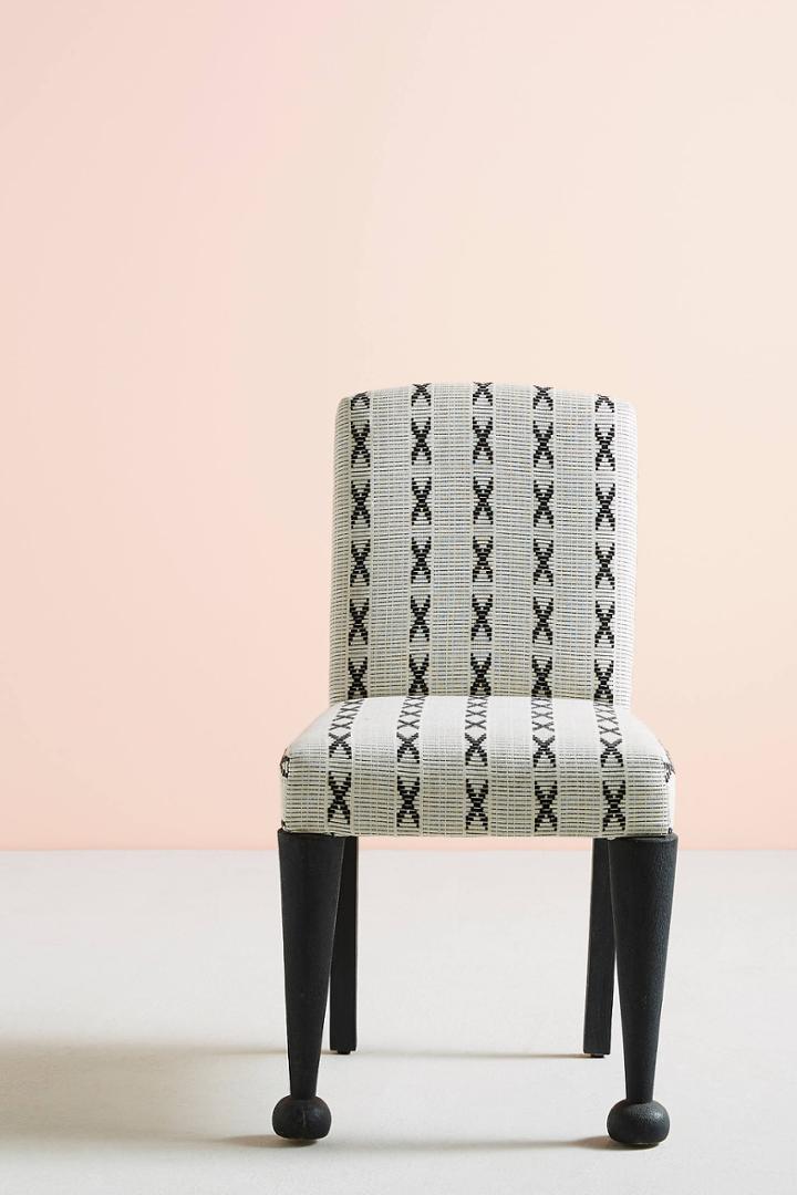Anthropologie Cross-stitched Dining Chair