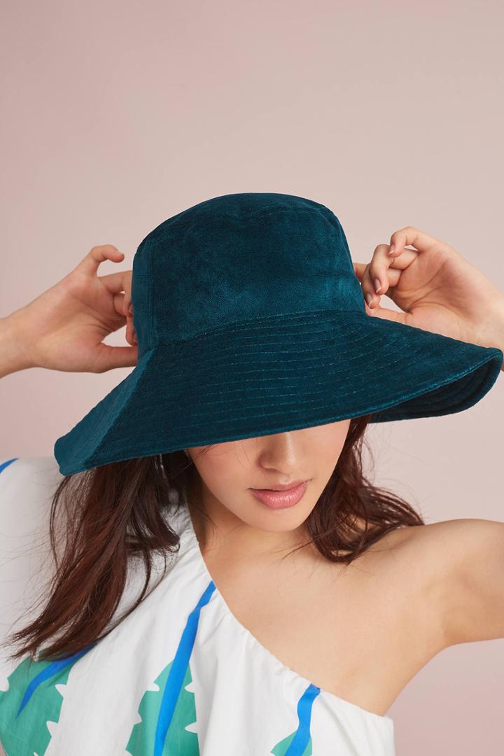 Anthropologie Velvet Bucket Hat
