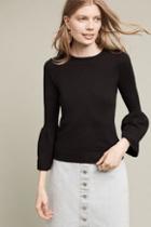 Line + Dot Ribbed Bell-sleeve Pullover