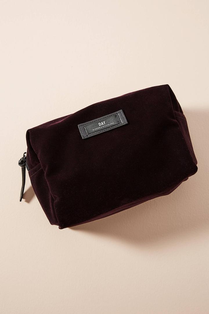 Anthropologie Gweneth Velvet Cosmetic Bag
