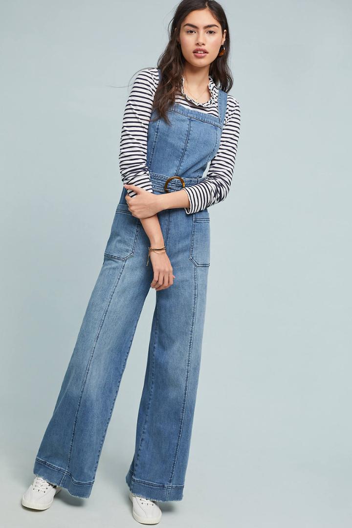 Pilcro And The Letterpress Pilcro Belted Denim Jumpsuit