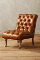Anthropologie Leather Orianna Slipper Chair