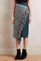 Voz Fringed Wool Pencil Skirt