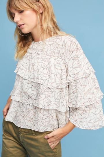 Paper Crown Tiered Lace Blouse