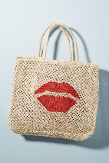 The Jacksons Kiss Me Quick Straw Tote Bag
