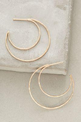 Anthropologie Curved Crescent Hoops