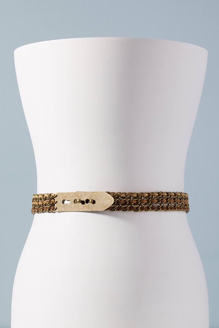 Lovestrength Woven Sage Chain Belt