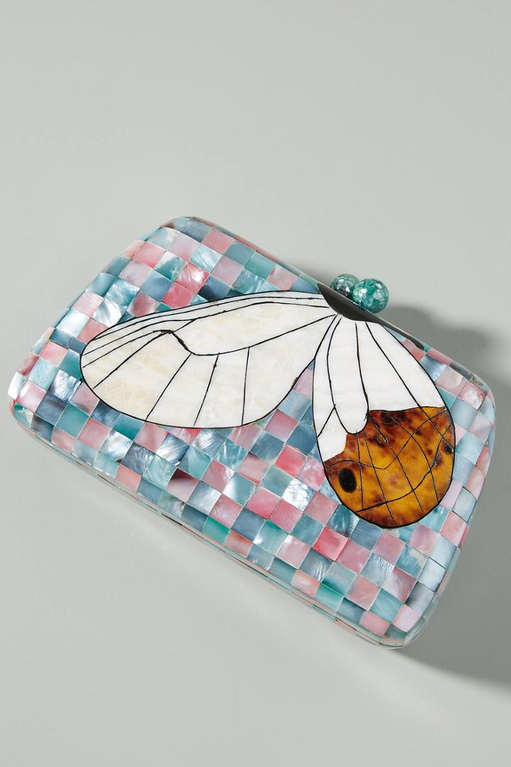 Serpui Marie Roxie Butterfly Box Clutch