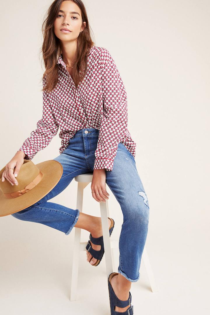 Dl1961 Mara Instasculpt High-rise Straight Ankle Fray Jeans