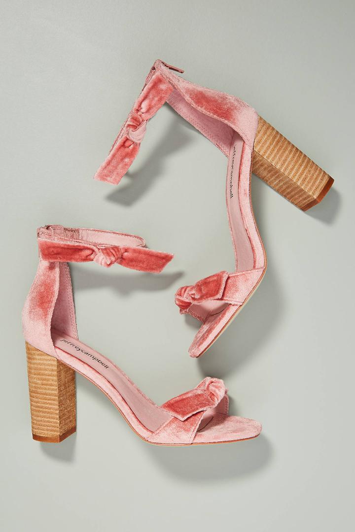 Jeffrey Campbell Velvet Bow Heeled Sandals